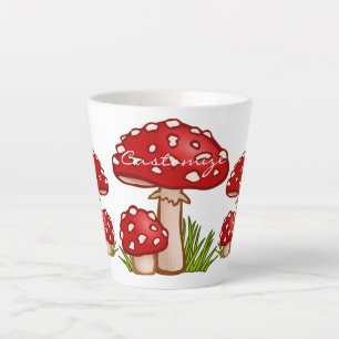 Caneca De Café Latte Red Amanita Mushroom Thunder_Cove