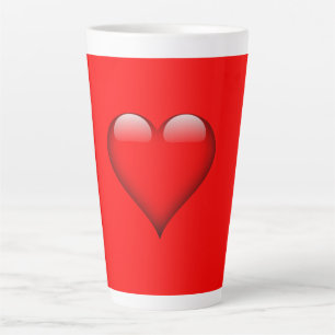 Caneca De Café Latte Red Background Love Wedding Heart
