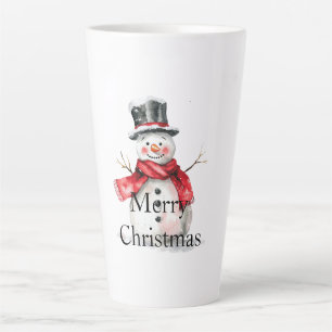 Caneca De Café Latte Red Christmas Snowman