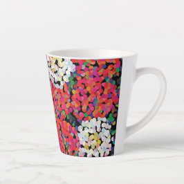 Caneca De Café Latte Red Crystal Floral Blooms