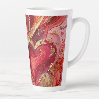 Caneca De Café Latte Red & Gold Marble Latte Cup