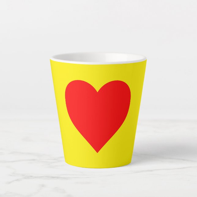 Caneca De Café Latte Red Heart Pop Art (Frente)