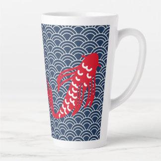 Caneca De Café Latte Red Koi Fish
