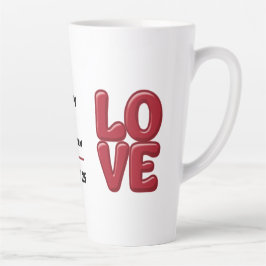Caneca De Café Latte Red LOVE Mug Personalizado com Nomes e Data