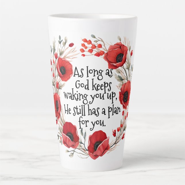Caneca De Café Latte Red Poppies Mug (Frente)