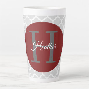 Caneca De Café Latte Red Quatrefoil Personalizado Lata