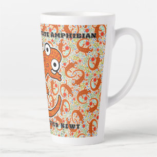 Caneca De Café Latte Red Spotted Newt na Floresta Branca