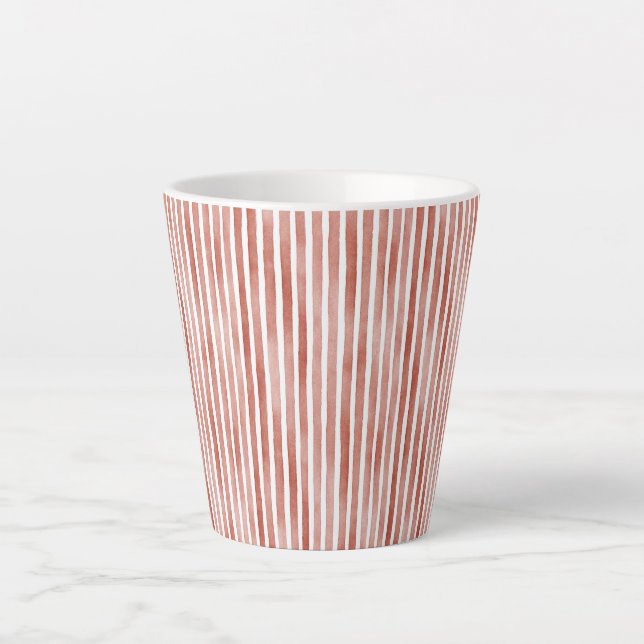 Caneca De Café Latte Red Stripes Christmas  (Frente)