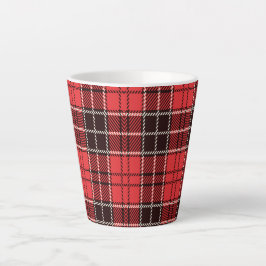 Caneca De Café Latte Red Tartan
