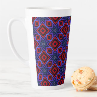 Caneca De Café Latte Red With Blue Stars