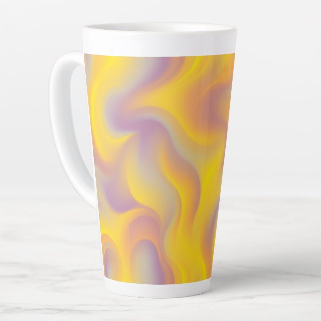 Caneca De Café Latte Redemoinho Abstrato Vibrante (Ângulo esquerdo)