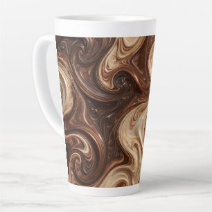 Caneca De Café Latte Redemoinho de Cappuccino de Chocolate Textura Rica