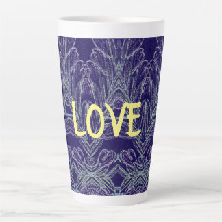 Caneca De Café Latte Redemoinhos Suaves Amor (Roxo)