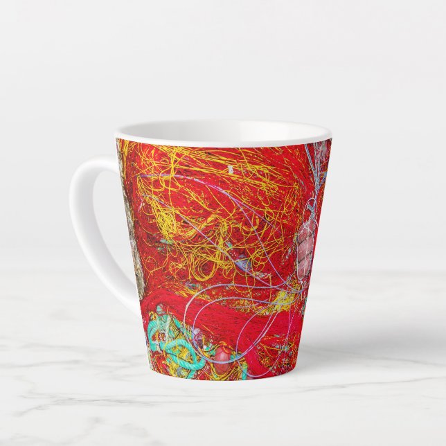 Caneca De Café Latte Redes de pesca coloridas (Ângulo esquerdo)