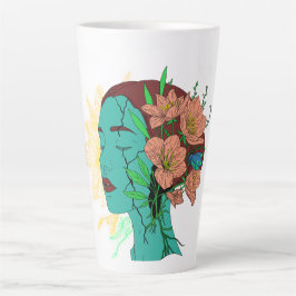 Caneca De Café Latte Reflexões no Trabalho de arte