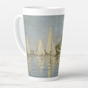 Caneca De Café Latte Regatas em Argenteuil, Pintura a Óleo, Claude Mone