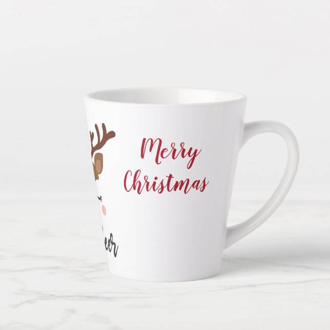 Caneca De Café Latte Reindeer Christmas Latte Mug (Direita)