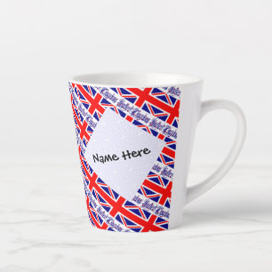 Caneca De Café Latte Reino Unido Excelente Grã-Bretanha Bandeira com Tí