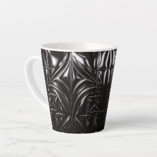 Caneca De Café Latte Relevo Luxuoso de Meia-Noite