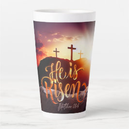 Caneca De Café Latte Religioso páscoa Que Ele Está Riscado