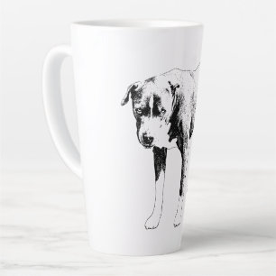 Caneca De Café Latte Relógio de inverno, rosto leal