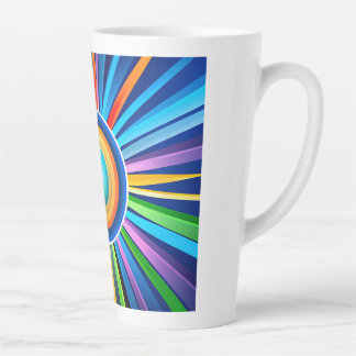 Caneca De Café Latte Relógio de parede moderno com o sol radial vibrant