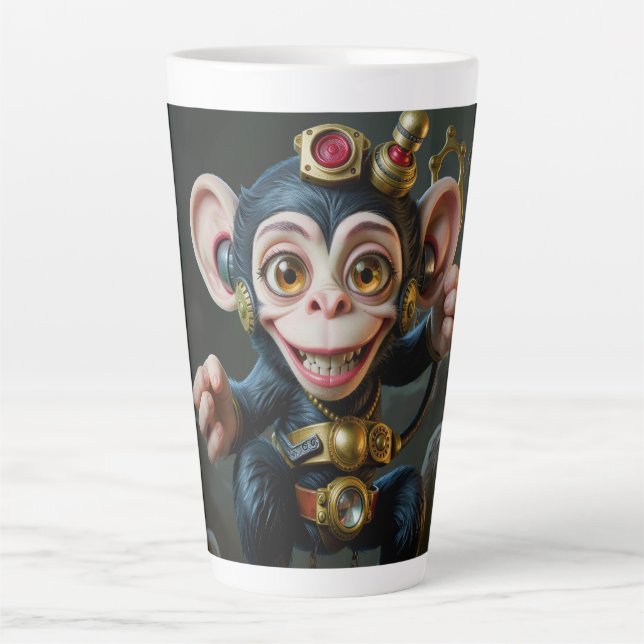 Caneca De Café Latte Relógio Guardião da Caverna – O Macaco Sussurrante (Frente)