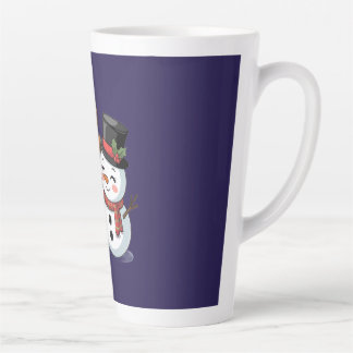 Caneca De Café Latte Rena de Natal Fofa & Boneco de Neve
