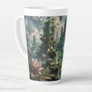 Caneca De Café Latte Renovação Urbana Cidade Pós-Apocalíptica Futurista