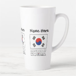 Caneca De Café Latte República Coreia Bandeira da Coreia do Sul Persona