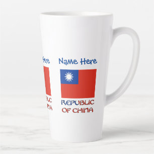 Caneca De Café Latte República da China Bandeira de Taiwan Personalizad