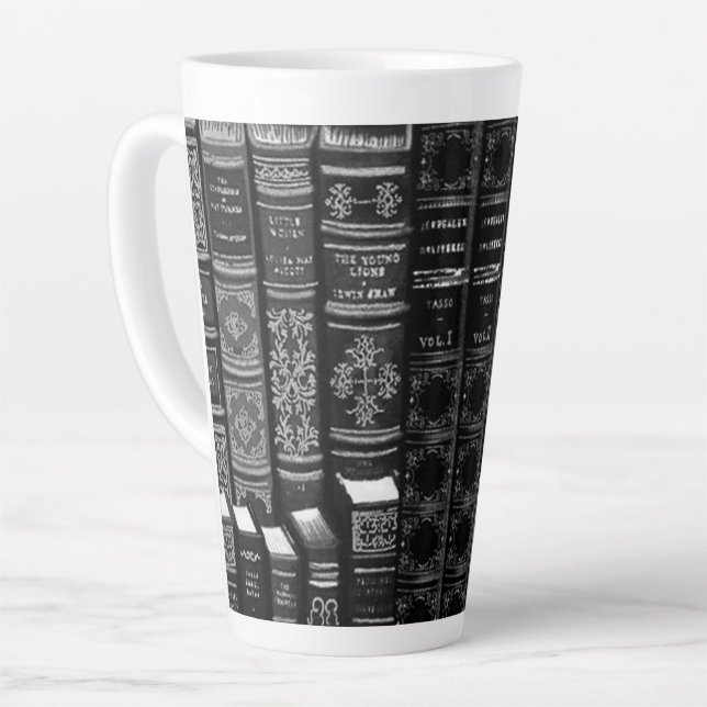 Caneca De Café Latte Reservado Para O Monocromo Noturno (Ângulo esquerdo)