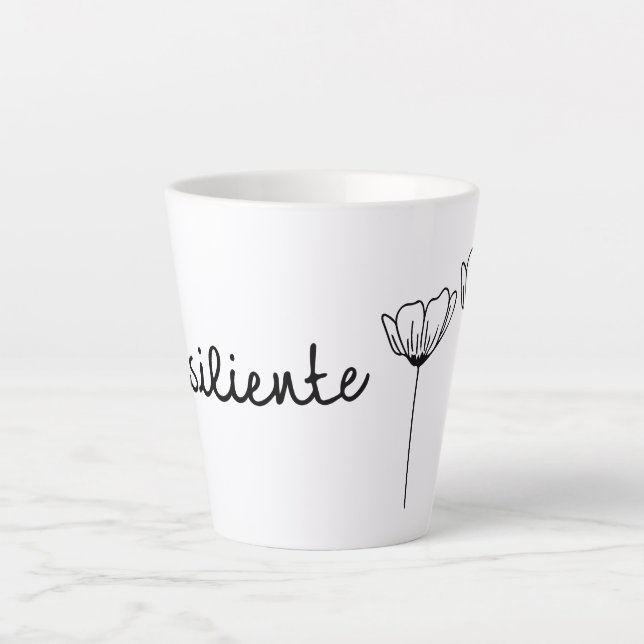 Caneca De Café Latte Resiliente Flores Latte Mug (Frente)