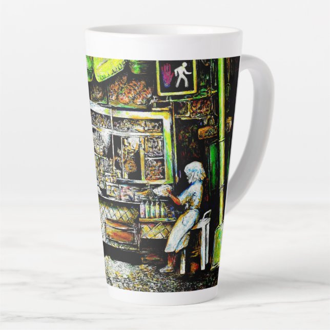 Caneca De Café Latte Resplandecente (Ângulo direito)