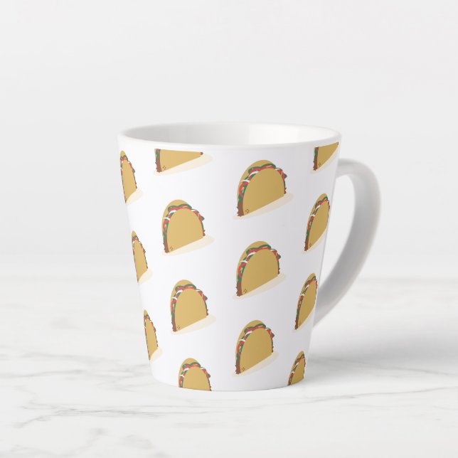 Caneca De Café Latte Restaurante de Comida de Casca de Taco Isométrico (Ângulo direito)