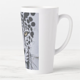 Caneca De Café Latte Retrato Artístico de Leopardo em Capuz de Animais