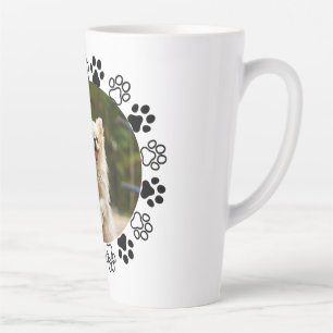 Caneca De Café Latte retrato canino de cachorro personalizável
