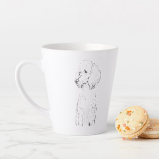 Caneca De Café Latte Retrato de animal de estimação de Poodle Padrão