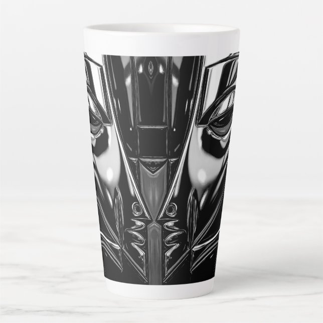 Caneca De Café Latte Retrato de Metal à Meia-Noite (Frente)