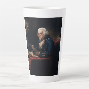 Caneca De Café Latte Retrato do polegar, Benjamin Franklin fundador do