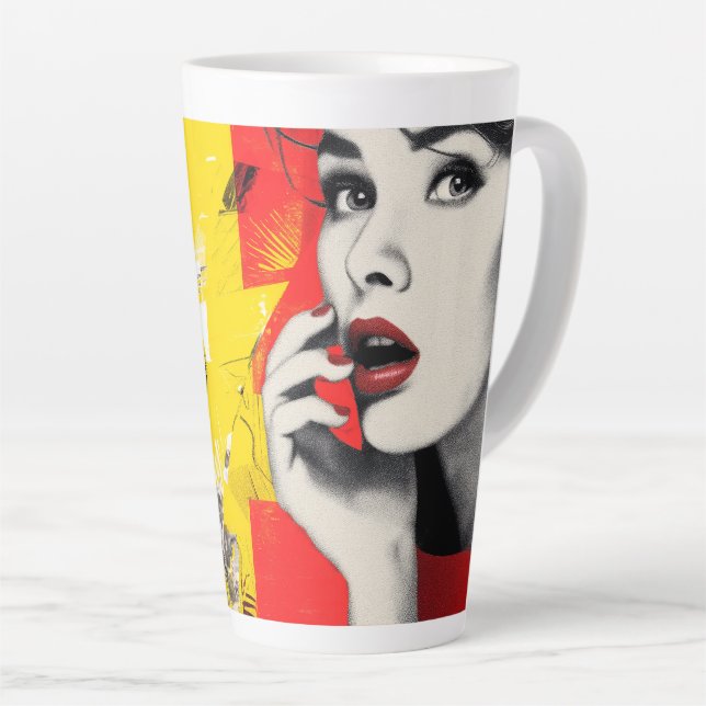 Caneca De Café Latte Retrato duplo em arte pop (Ângulo direito)
