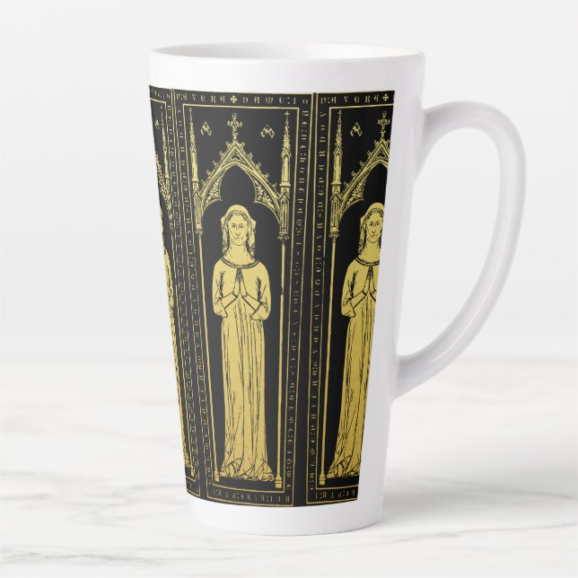 Caneca De Café Latte Retrato medieval inglês 1300 Lady Joan Cobham (Direita)