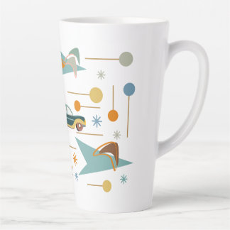 Caneca De Café Latte Retro 60s Viagem de carro até a praia latte mug