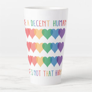 Caneca De Café Latte Retro Cardíaco LGBT Ser Um Humano Decente Não É Qu