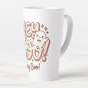 Caneca De Café Latte Retro Ghost "Ei, Boo!"