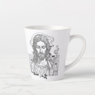 Caneca De Café Latte Retro Grid Jesus Rei dos Reis Apocalipse 19:16