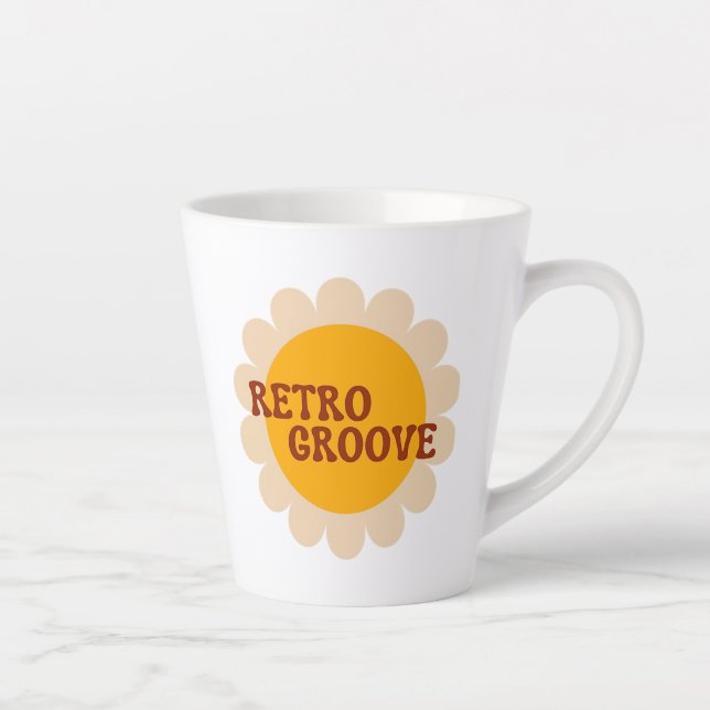 Caneca De Café Latte Retro Groove Latte Mug (Direita)