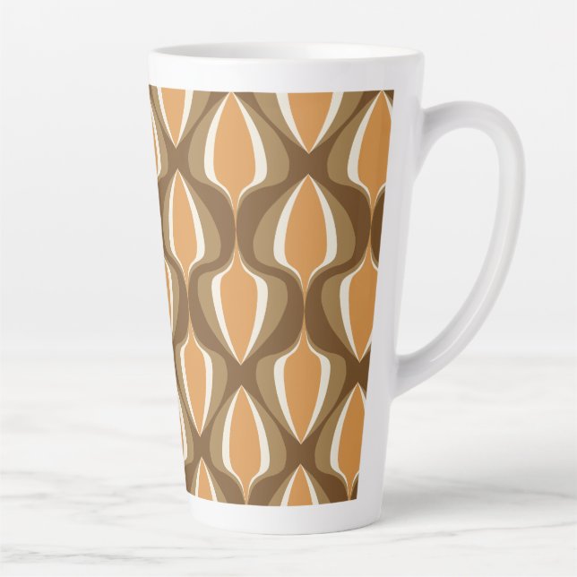 Caneca De Café Latte Retro Ogee Brown (Direita)