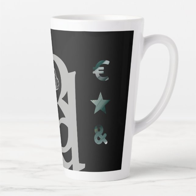 Caneca De Café Latte RICH Latte Mug Abstrato Trend Interior Verde (Direita)