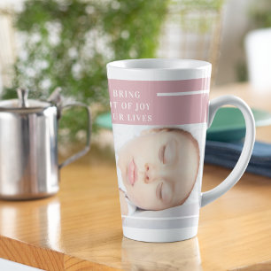 Caneca De Café Latte Rico - Foto do bebê em forma de beleza   Rosa e Br